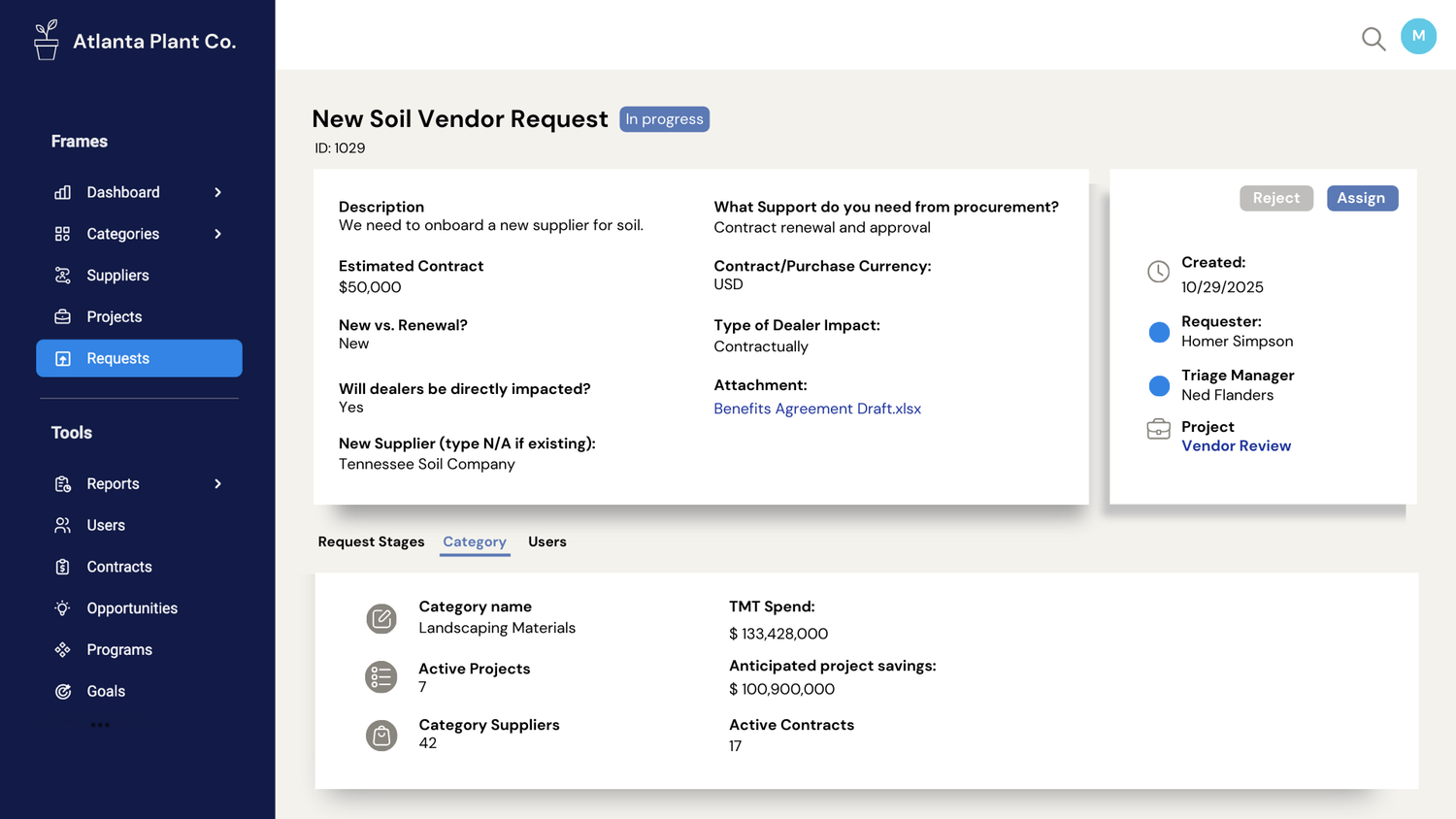 stylized screenshot of Focal Point's platform about easy request that business users love